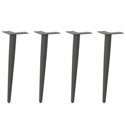 sofabordben konisk form 4 stk. antracit 42-43 cm stål