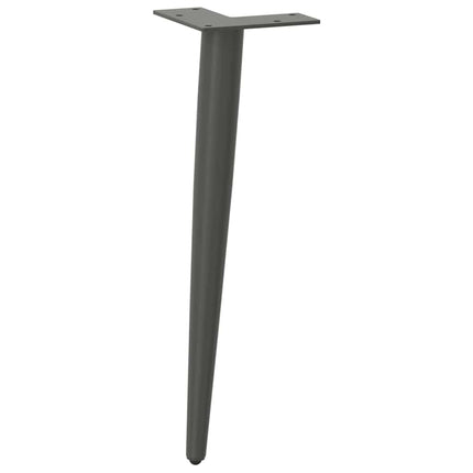 sofabordben konisk form 4 stk. antracit 42-43 cm stål