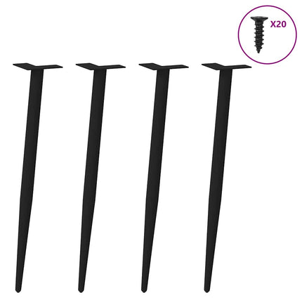konsolbordben konisk form 4 stk. sort 72-73 cm stål