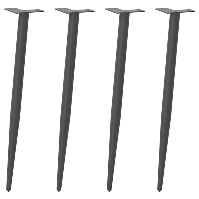 konsolbordben konisk form 4 stk. antracit 72-73 cm stål
