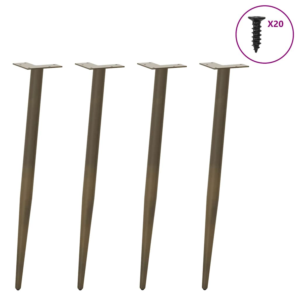 konsolbordben konisk form 4 stk. naturstål 72-73 cm stål