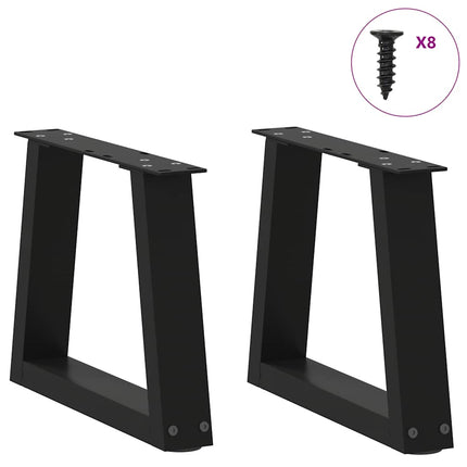sofabordsben V-formet 2 stk. sort 30x(30-31,3) cm stål