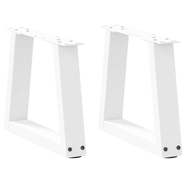 sofabordsben V-formet 2 stk. hvid 40x(30-31,3) cm stål