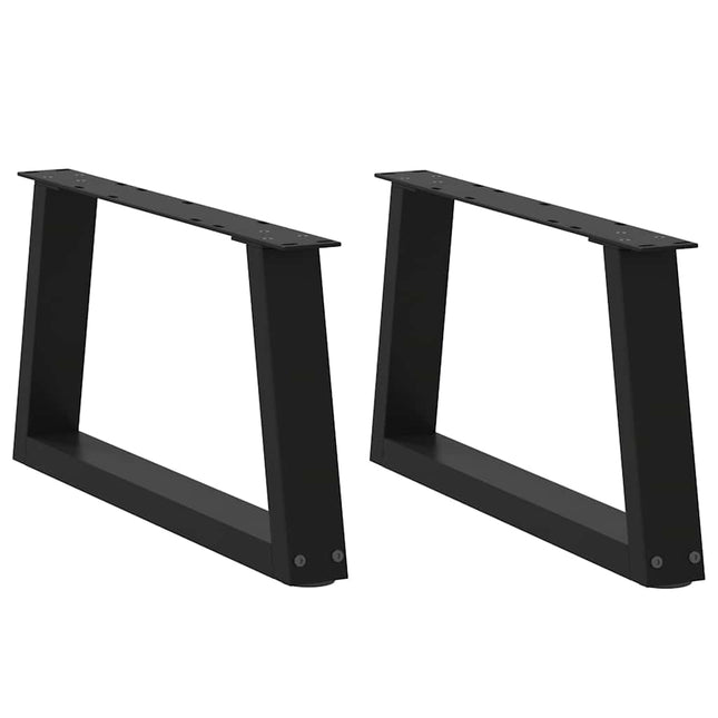 sofabordsben V-formet 2 stk. sort 50x(30-31,3) cm stål