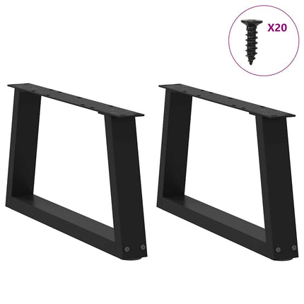 sofabordsben V-formet 2 stk. sort 50x(30-31,3) cm stål