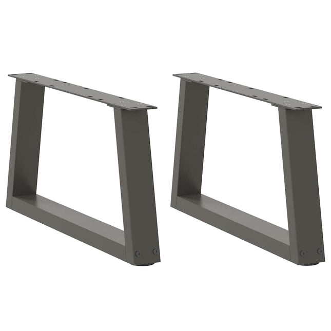 sofabordsben V-formet 2 stk. antracit 50x(30-31,3) cm stål