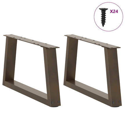 sofabordsben V-formet 2 stk. naturstål 60x(30-31,3) cm stål
