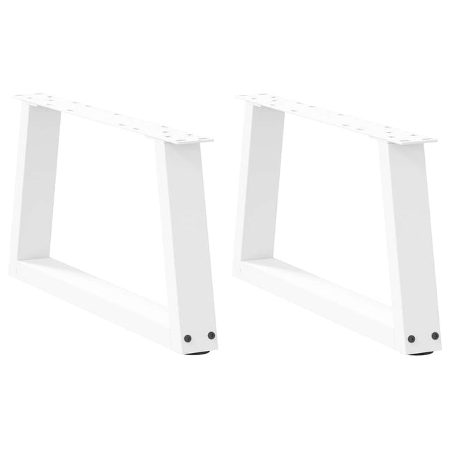 sofabordsben V-formet 2 stk. hvid 70 x (30-31,3) cm stål