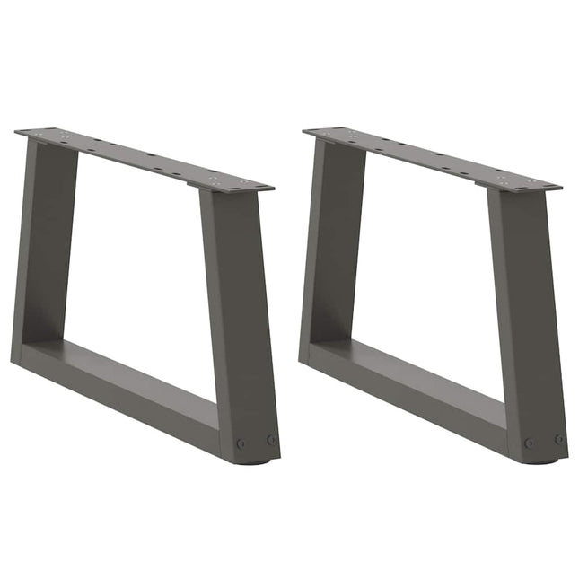 sofabordsben V-formet 2 stk. antracit 70x(30-31,3) cm stål
