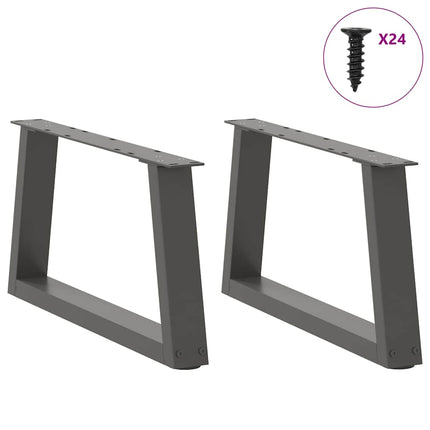sofabordsben V-formet 2 stk. antracit 70x(30-31,3) cm stål