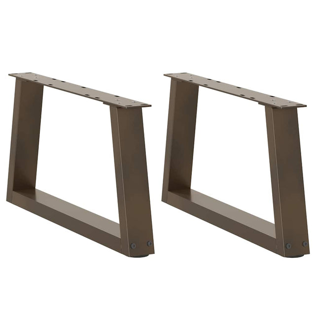 sofabordsben V-formet 2 stk. naturstål 70x(30-31,3) cm stål