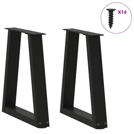 sofabordsben V-formet 2 stk. sort 38 x (42-43,3) cm stål