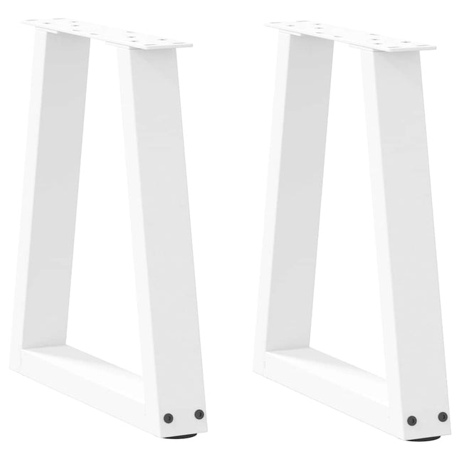 sofabordsben V-formet 2 stk. hvid 38 x (42-43,3) cm stål