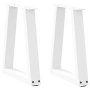 sofabordsben V-formet 2 stk. hvid 38 x (42-43,3) cm stål
