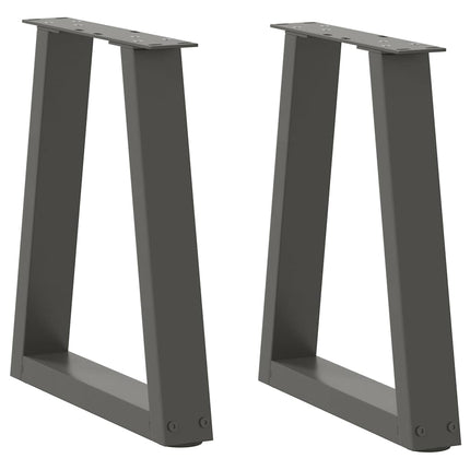 sofabordsben V-formet 2 stk. antracit 38 x (42-43,3) cm stål