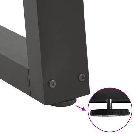 sofabordsben V-formet 2 stk. antracit 38 x (42-43,3) cm stål