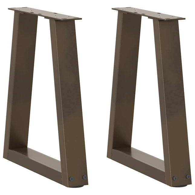 sofabordsben V-formet 2 stk. naturstål 38 x (42-43,3) cm stål