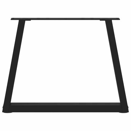 sofabordben V-formet 2 stk. sort 50x(42-43,3) cm stål