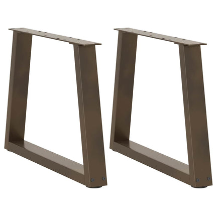 sofabordsben V-formet 2 stk. naturstål 60x(42-43,3) cm stål