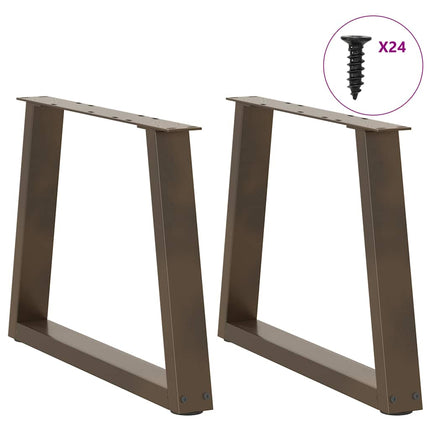 sofabordsben V-formet 2 stk. naturstål 60x(42-43,3) cm stål
