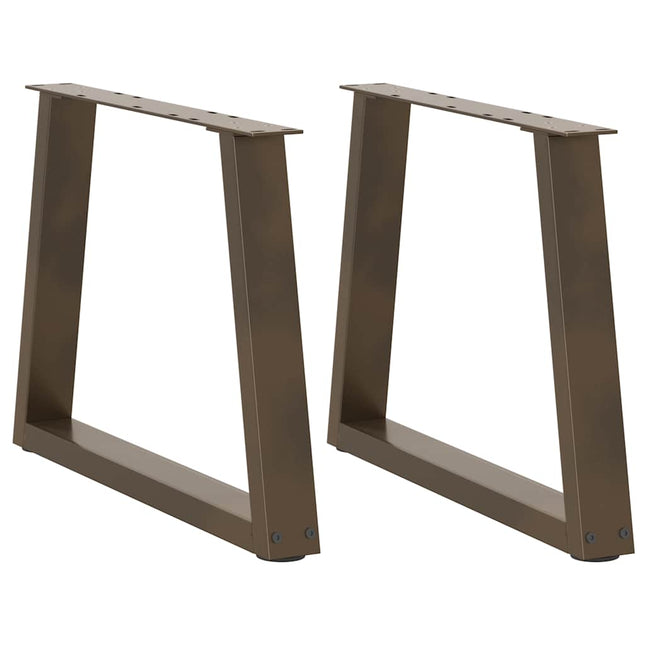 sofabordsben V-formet 2 stk. naturstål 70 x (42-43,3) cm stål