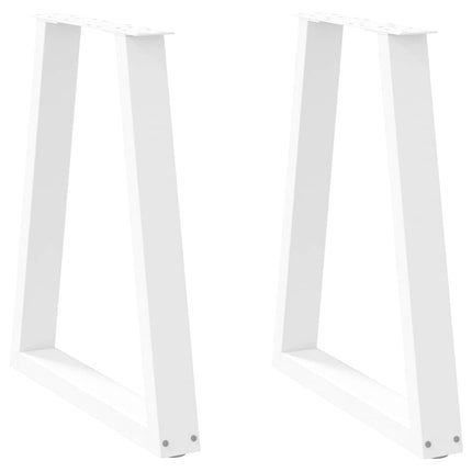spisebordsben V-formet 2 stk. hvid 50x(72-73,3) cm stål