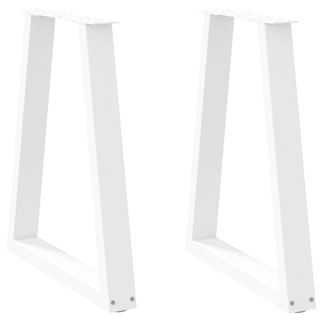spisebordsben V-formet 2 stk. hvid 50x(72-73,3) cm stål