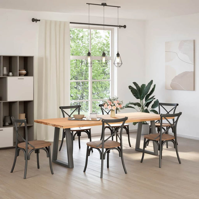 spisebordsben V-formet 2 stk. antracit 50x(72-73,3) cm stål