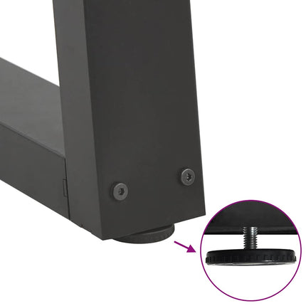 spisebordsben V-formet 2 stk. antracit 50x(72-73,3) cm stål