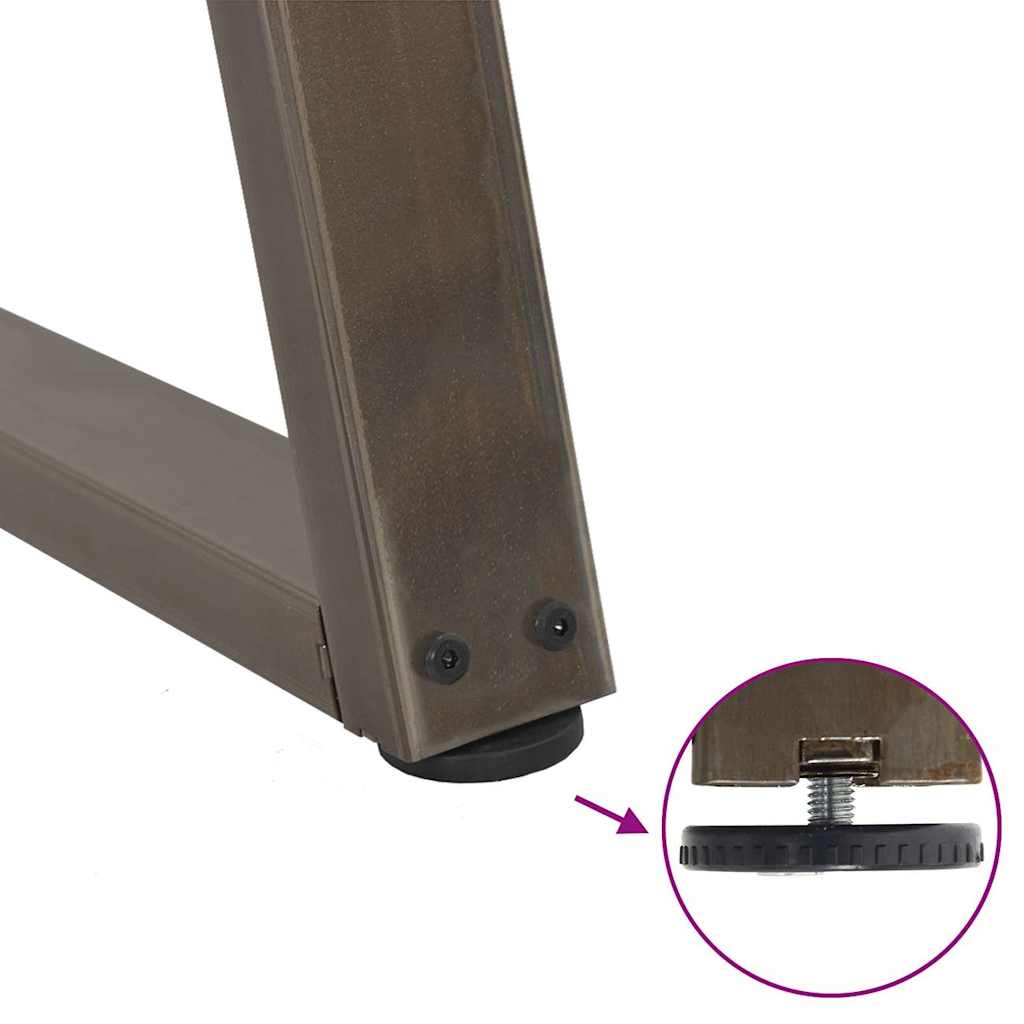 spisebordsben V-formet 2 stk. naturstål 50x(72-73,3) cm stål