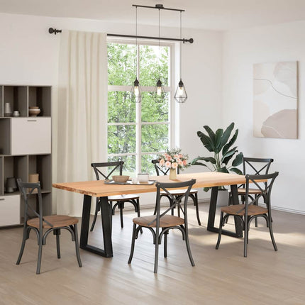 spisebordsben V-formet 2 stk. sort 60 x (72-73,3) cm stål