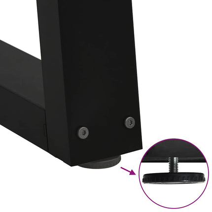spisebordsben V-formet 2 stk. sort 60 x (72-73,3) cm stål
