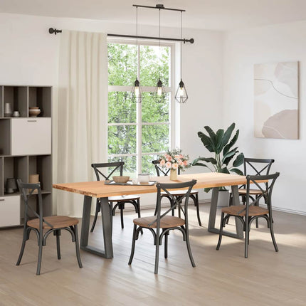 spisebordsben V-formet 2 stk. antracit 60x(72-73,3) cm stål
