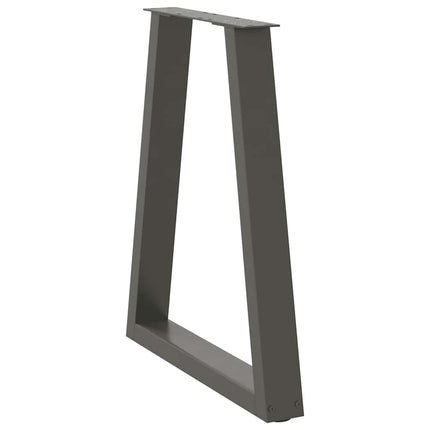 spisebordsben V-formet 2 stk. antracit 60x(72-73,3) cm stål