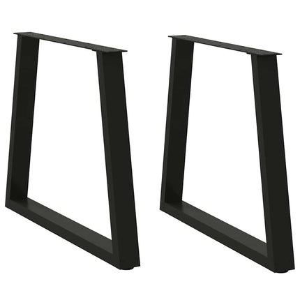 spisebordsben V-formet 2 stk. sort 70 x (72-73,3) cm stål