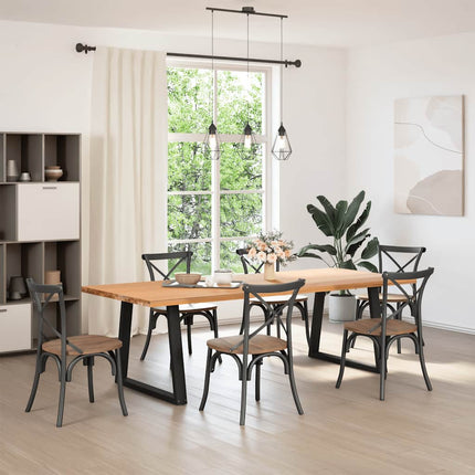spisebordsben V-formet 2 stk. sort 70 x (72-73,3) cm stål