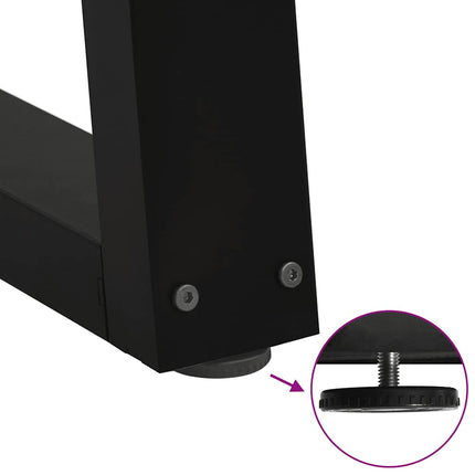 spisebordsben V-formet 2 stk. sort 70 x (72-73,3) cm stål