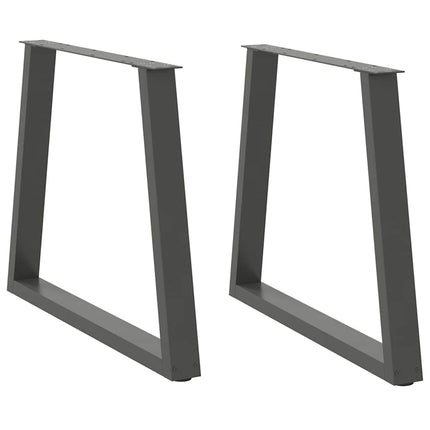 spisebordsben V-formet 2 stk. antracit 70 x (72-73,3) cm stål