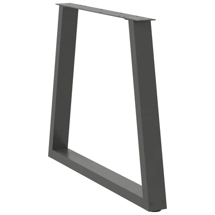 spisebordsben V-formet 2 stk. antracit 70 x (72-73,3) cm stål
