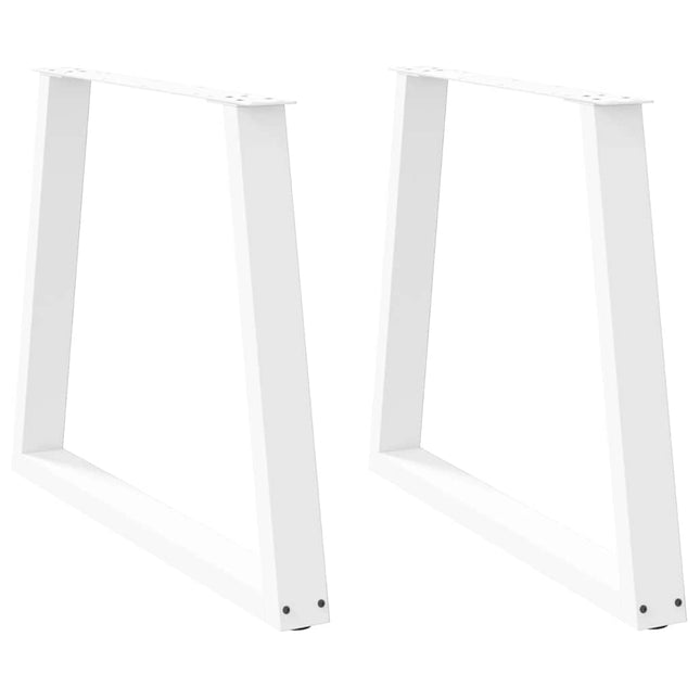 spisebordsben V-formet 2 stk. hvid 80x(72-73,3) cm stål