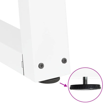 spisebordsben V-formet 2 stk. hvid 80x(72-73,3) cm stål