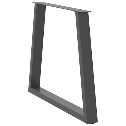 spisebordsben V-formet 2 stk. antracit 80x(72-73,3) cm stål
