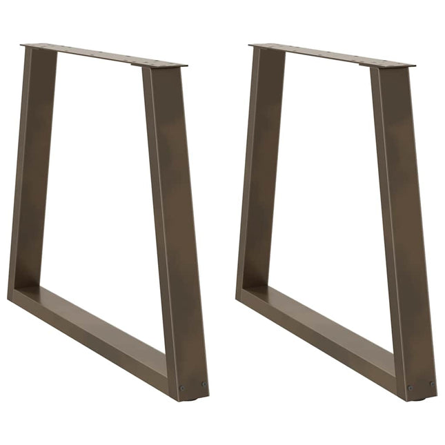 spisebordsben V-formet 2 stk. naturstål 80x(72-73,3) cm stål