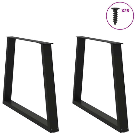 spisebordsben V-formet 2 stk. sort 90 x (72-73,3) cm stål