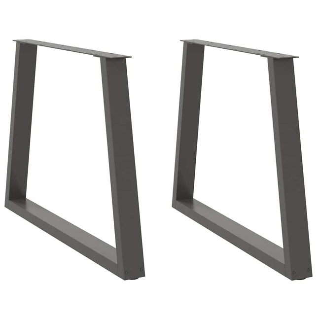 spisebordsben V-formet 2 stk. antracit 100x(72-73,3) cm stål
