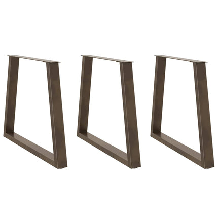 spisebordsben V-formet 3 stk. naturstål 70 x (72-73,3) cm stål