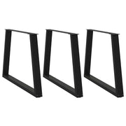 spisebordben V-formet 3 stk. sort 90 x (72-73,3) cm stål