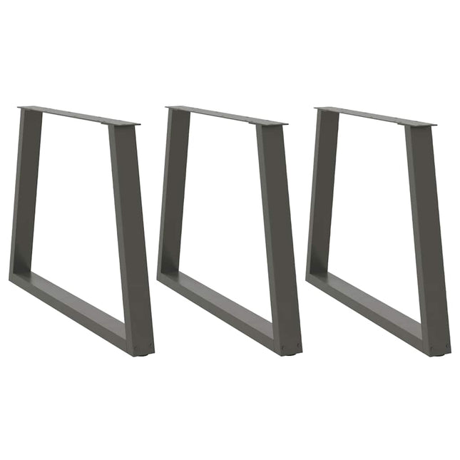 spisebordsben V-formet 3 stk. antracit 90 x (72-73,3) cm stål