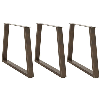 spisebordsben V-formet 3 stk. naturstål 90 x (72-73,3) cm stål
