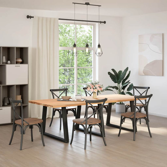 spisebordsben V-formet 3 stk. sort 100x(72-73,3) cm stål